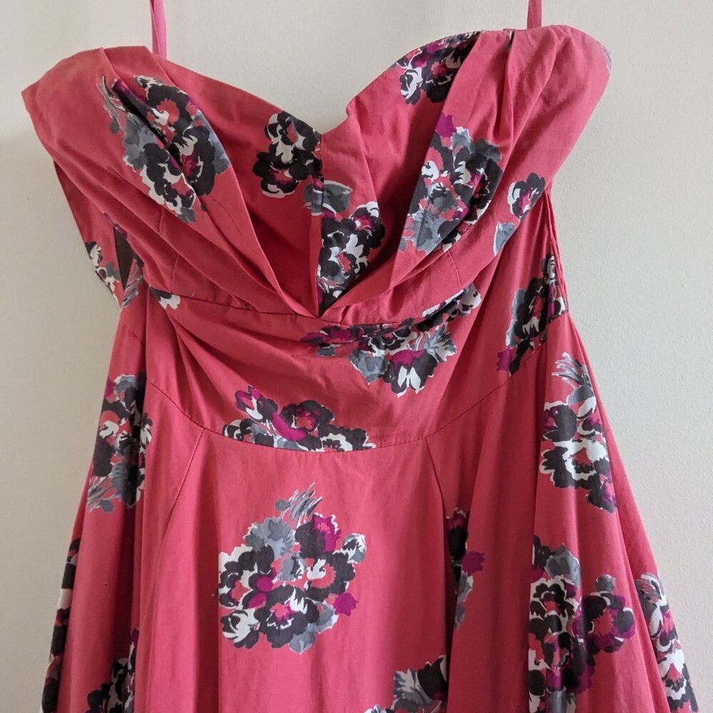 Tea length party dress with removable halter strap